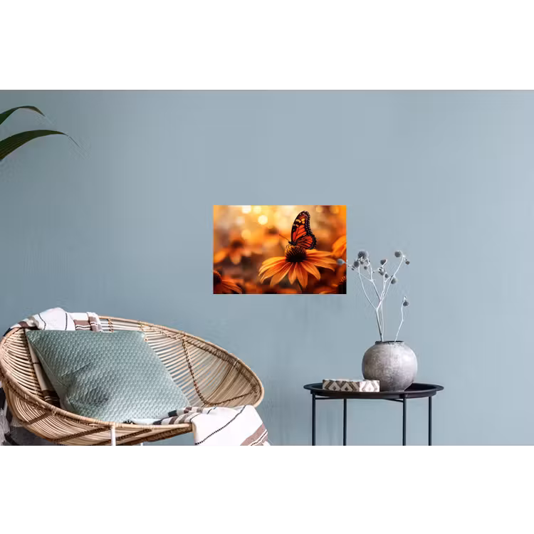 Muursticker - Vlinder - Bloemen - Oranje — 4