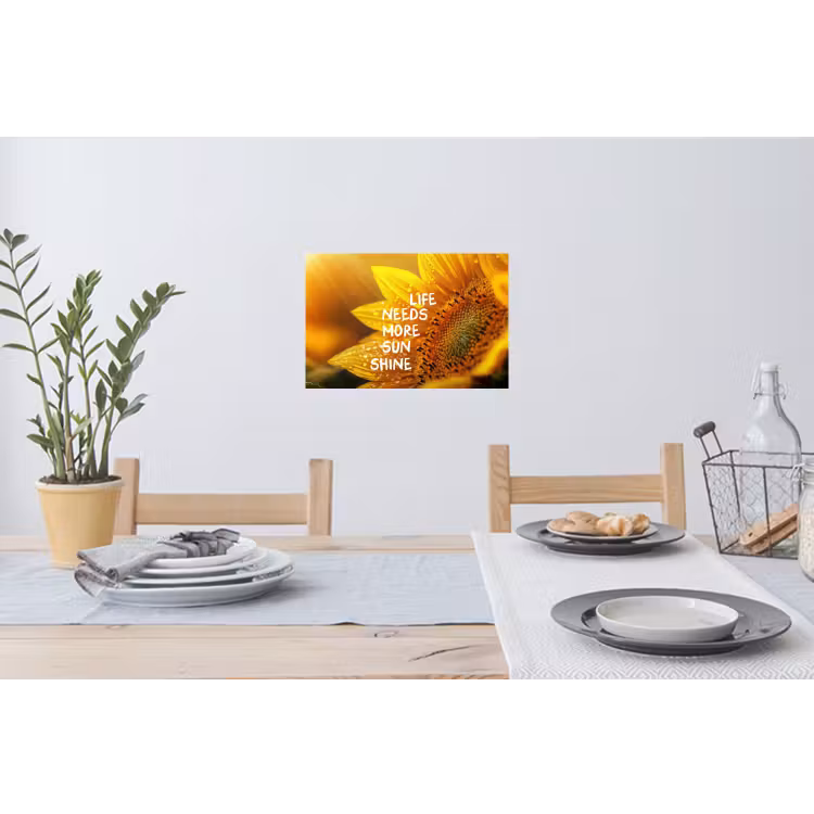Muursticker - Zonnebloem - Close up - Geel - Quote — 3