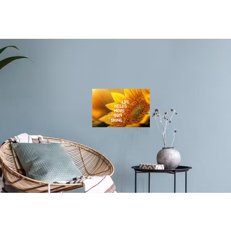 Muursticker - Zonnebloem - Close up - Geel - Quote — 4