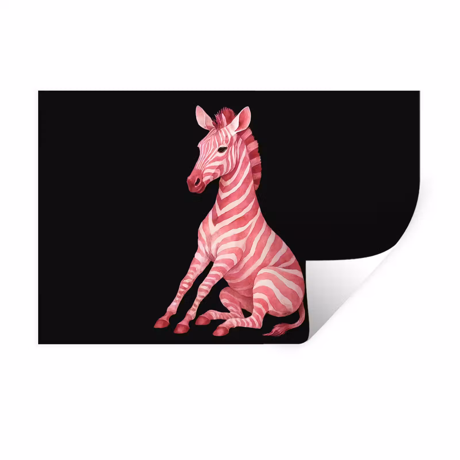 Muursticker - Zebra - Roze - Gestreept — 1