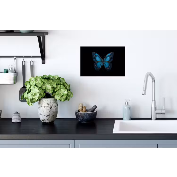 Muursticker - Vlinder - Blauw - Contrast — 2