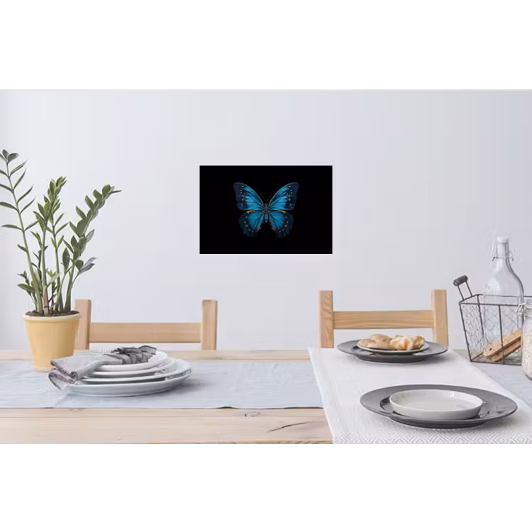 Muursticker - Vlinder - Blauw - Contrast — 3