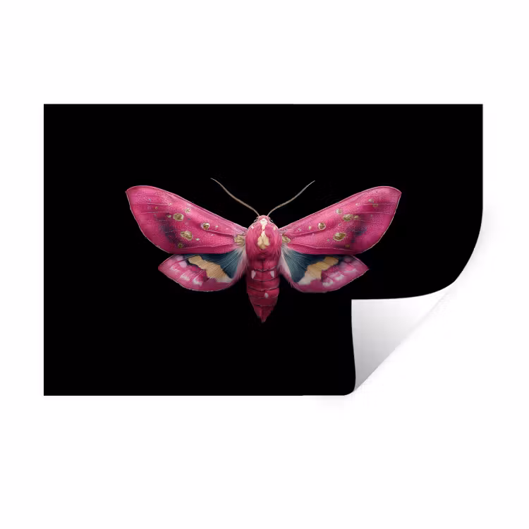 Muursticker - Vlinder - Roze - Nachtvlinder — 1
