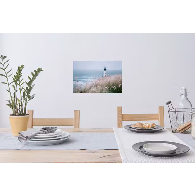 Muursticker - Vuurtoren - Klif - Zee - Bloemen — 3