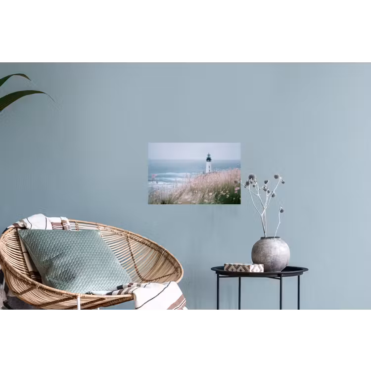Muursticker - Vuurtoren - Klif - Zee - Bloemen — 4