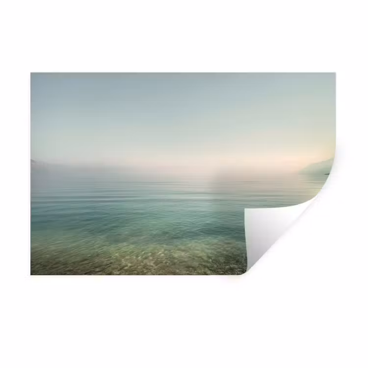 Muursticker - Zee - Horizon - Blauw - Mist — 1