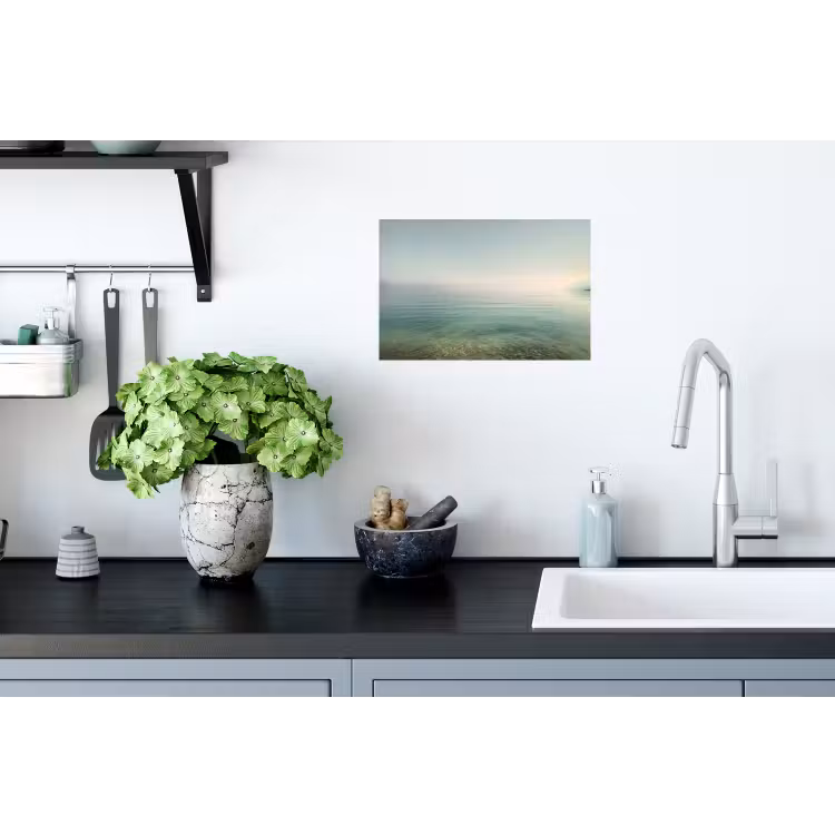 Muursticker - Zee - Horizon - Blauw - Mist — 2