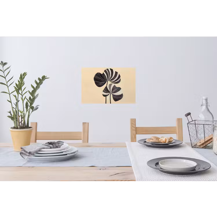 Muursticker - Zwart - Bladeren - Strepen - Minimalistisch — 3