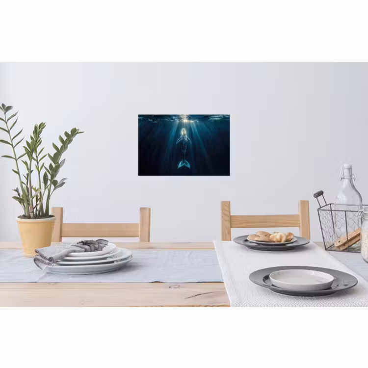 Muursticker - Walvis - Water - Zonnestralen - Blauw — 3