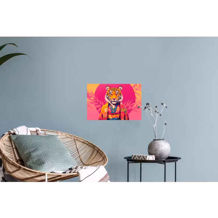 Muursticker - Tijger - Kimono - Planten - Roze — 4