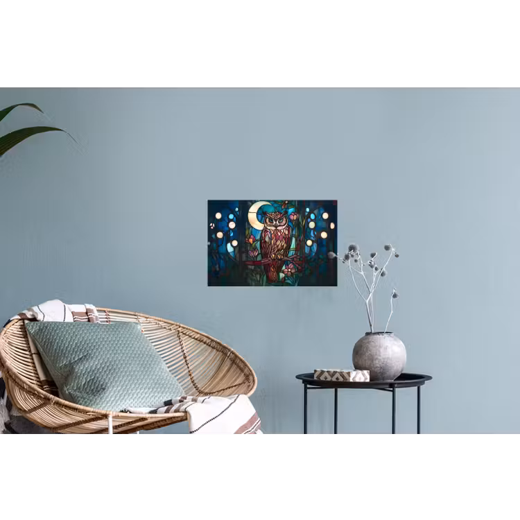 Muursticker - Uil - Mozaïek - Maan - Nacht — 4