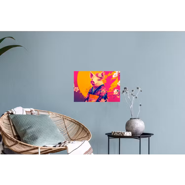 Muursticker - Varken - Bloemkroon - Kimono - Abstract — 4