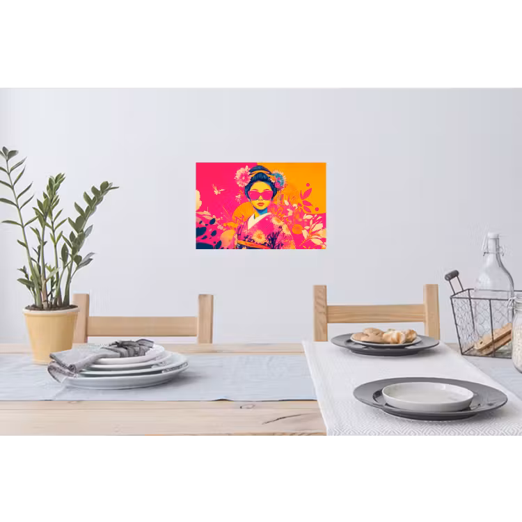 Muursticker - Vrouw - Zonnebril - Abstract - Oranje — 3