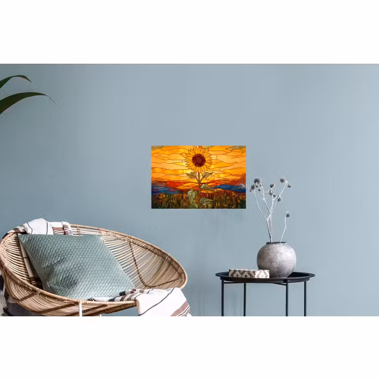 Muursticker - Zonnebloem - Mozaïek - Zonsondergang - Geel — 4