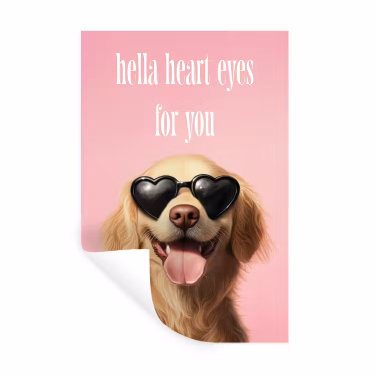 Muursticker - Zonnebril - Hartjes - Hond - Valentijn — 1