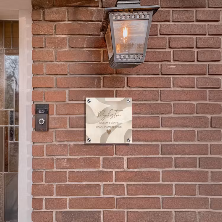 Naambordje voordeur - Vierkant - Beige organisch - Sierlijk — 3