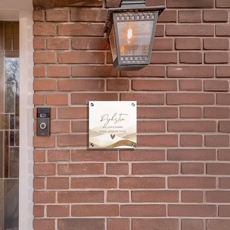 Naambordje voordeur - Vierkant - Beige landschap - Sierlijk — 3