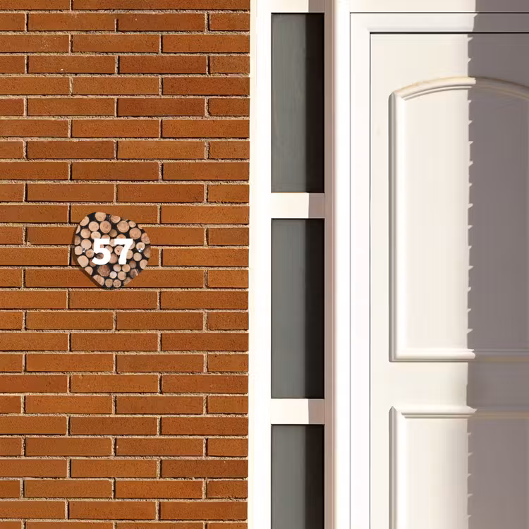 Naambordje voordeur - Huisjesvorm - Houtstapel - Traditioneel — 3
