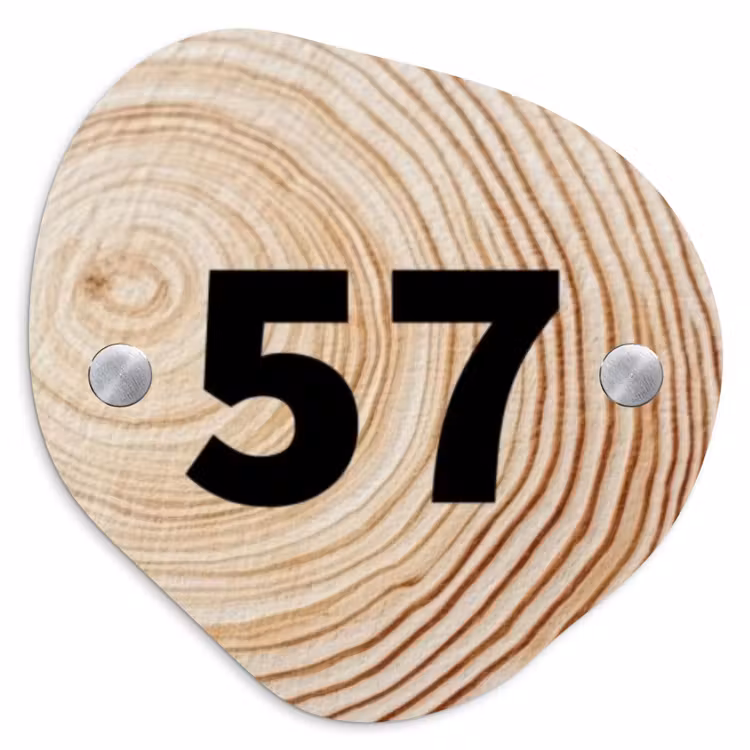 Naambordje voordeur - Huisjesvorm - Houten nerf - Traditioneel — 1