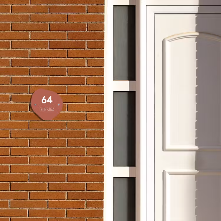 Naambordje voordeur - Huisjesvorm - Terracotta - Modern — 3