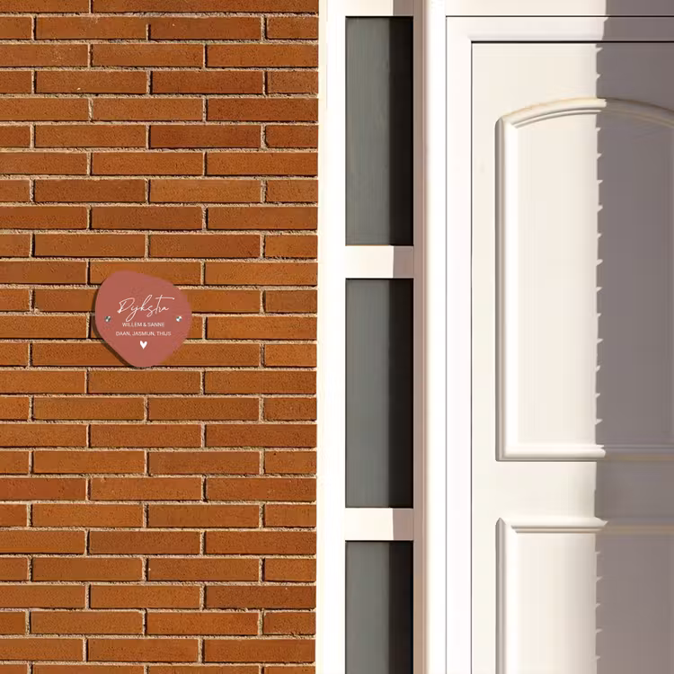 Naambordje voordeur - Huisjesvorm - Terracotta - Sierlijk — 3