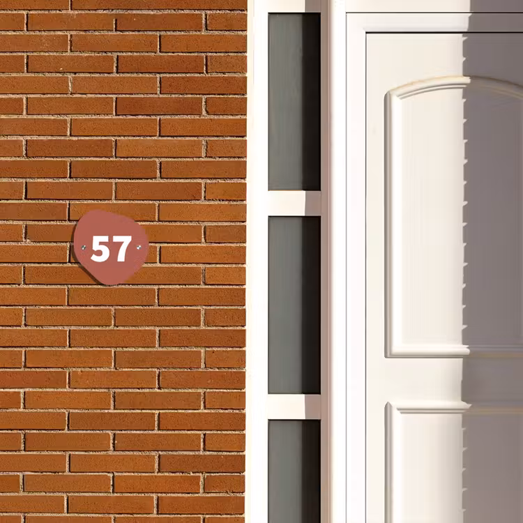 Naambordje voordeur - Huisjesvorm - Terracotta - Traditioneel — 3