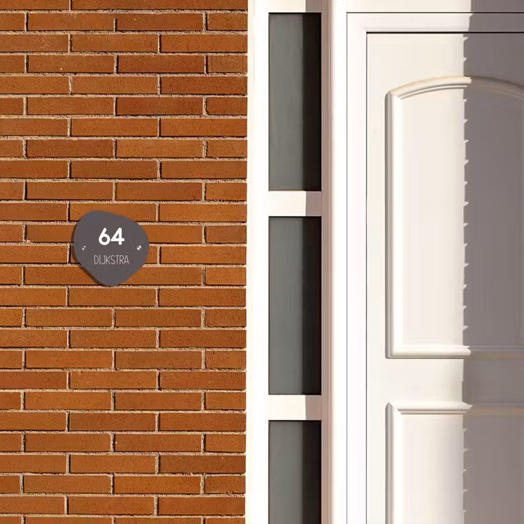 Naambordje voordeur - Huisjesvorm - Grijs - Modern — 3