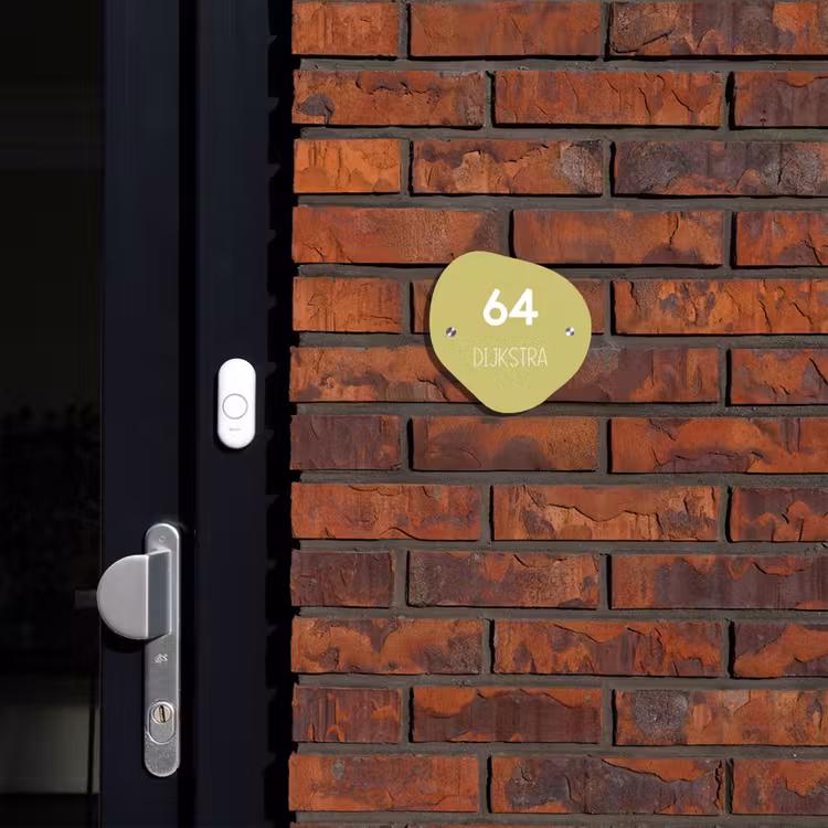 Naambordje voordeur - Huisjesvorm - Lichtgroen - Modern — 2