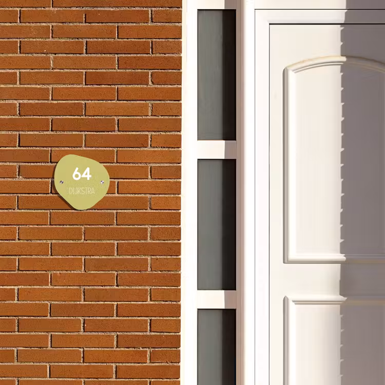Naambordje voordeur - Huisjesvorm - Lichtgroen - Modern — 3