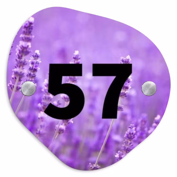 Naambordje voordeur - Huisjesvorm - Lavendel - Traditioneel — 1