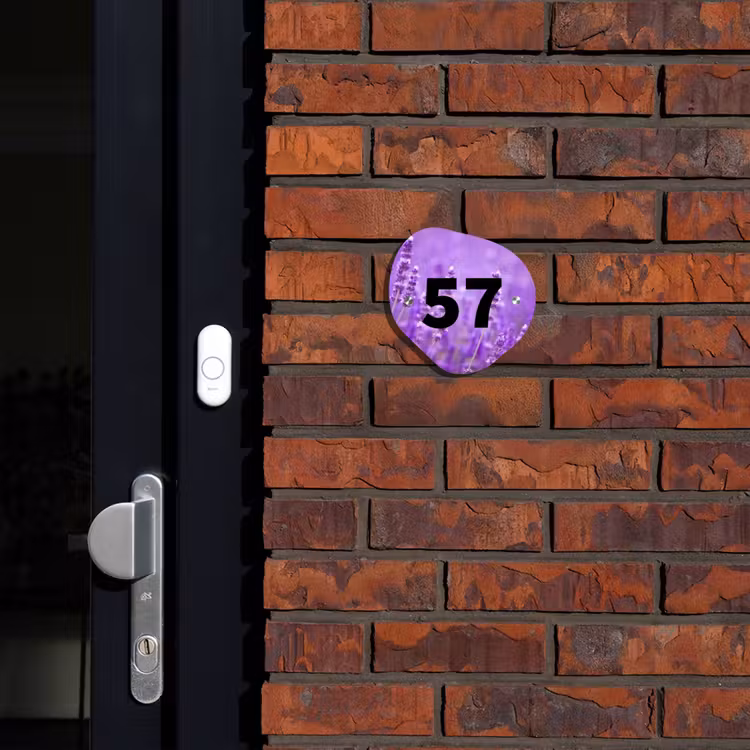 Naambordje voordeur - Huisjesvorm - Lavendel - Traditioneel — 2