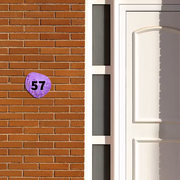Naambordje voordeur - Huisjesvorm - Lavendel - Traditioneel — 3