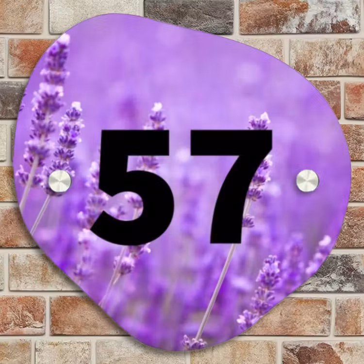 Naambordje voordeur - Huisjesvorm - Lavendel - Traditioneel — 4