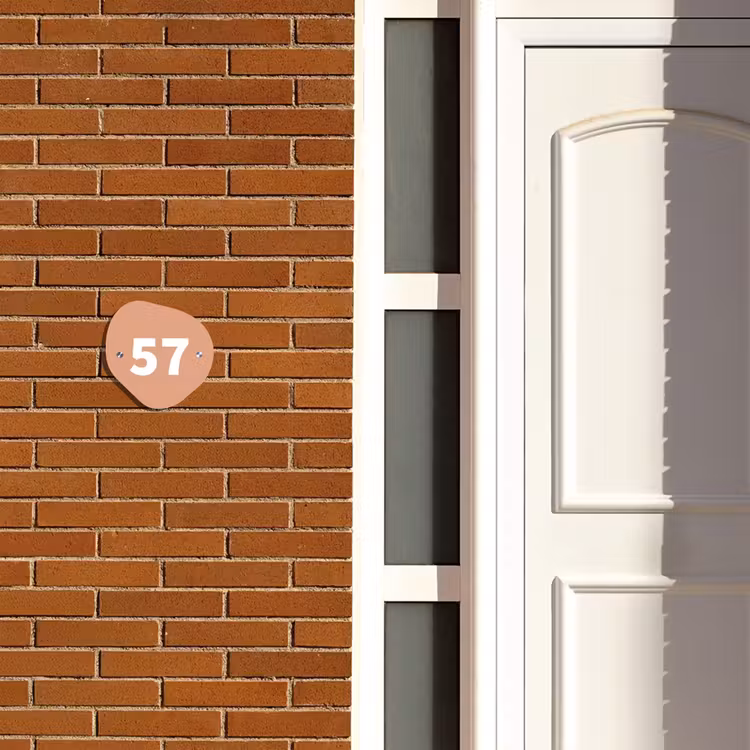 Naambordje voordeur - Huisjesvorm - Zalmroze - Traditioneel — 3