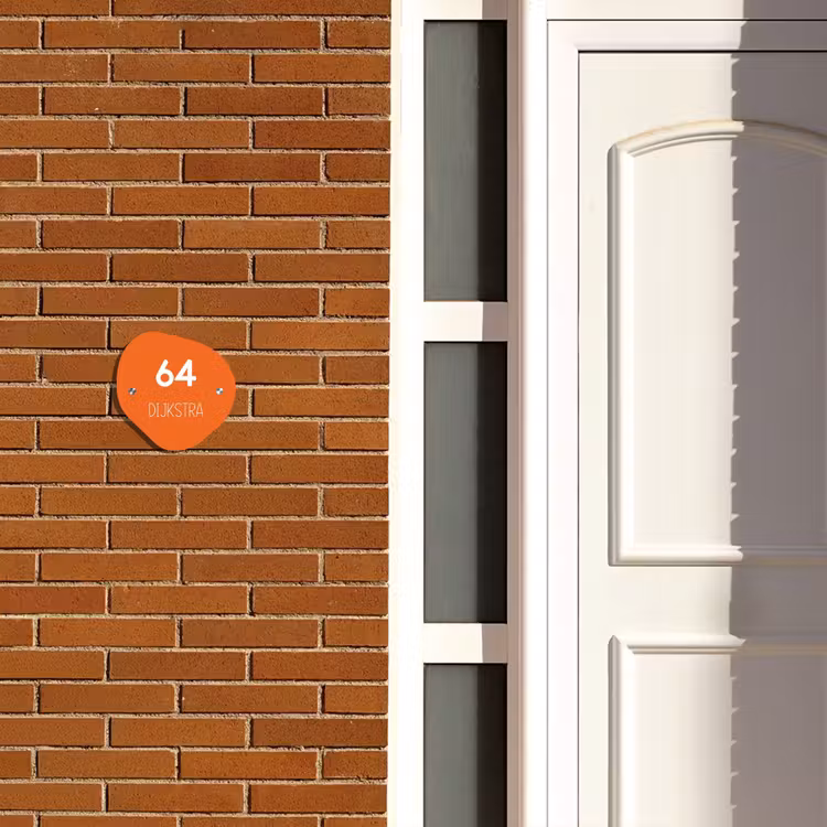 Naambordje voordeur - Huisjesvorm - Oranje - Modern — 3