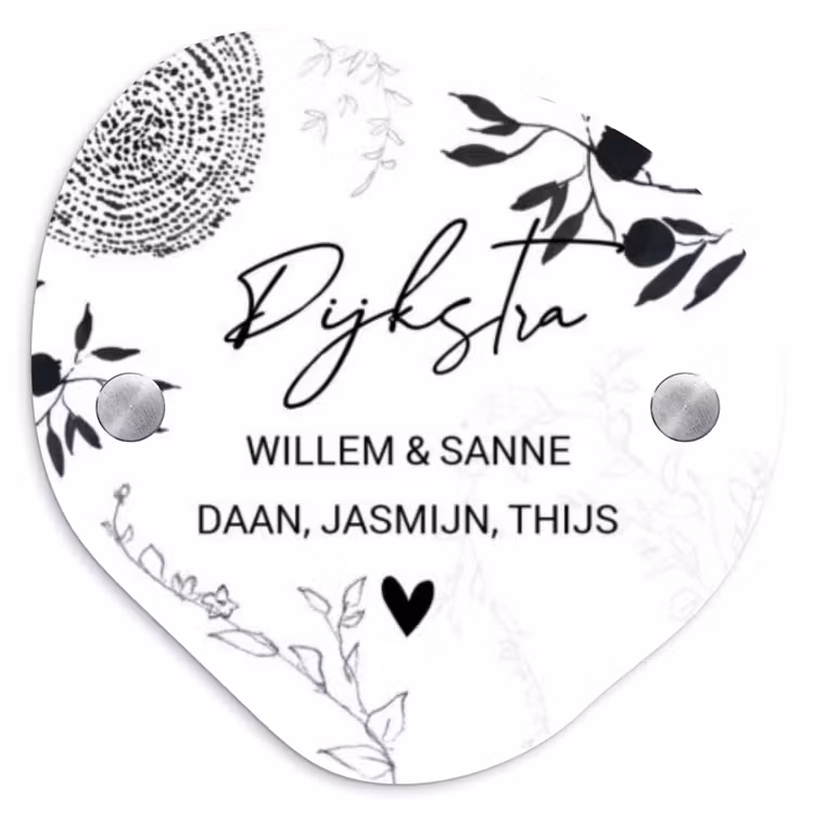 Naambordje voordeur - Huisjesvorm - Botanisch - Sierlijk — 1