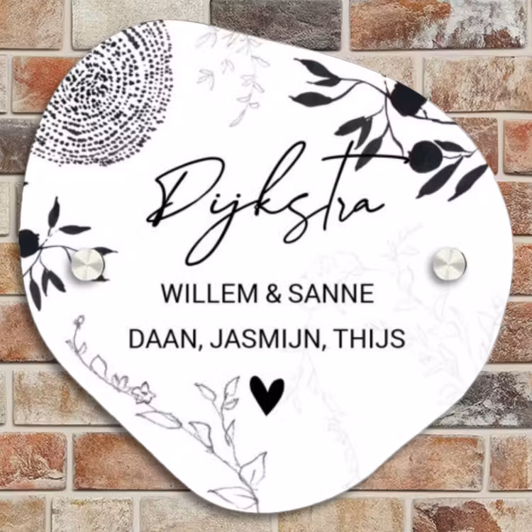 Naambordje voordeur - Huisjesvorm - Botanisch - Sierlijk — 4