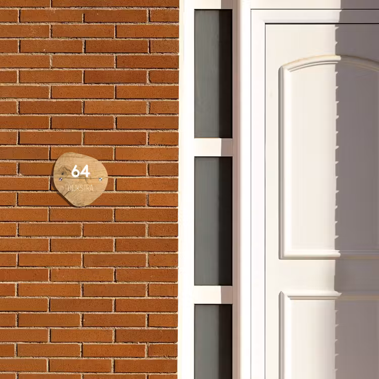Naambordje voordeur - Huisjesvorm - Hout - Modern — 3