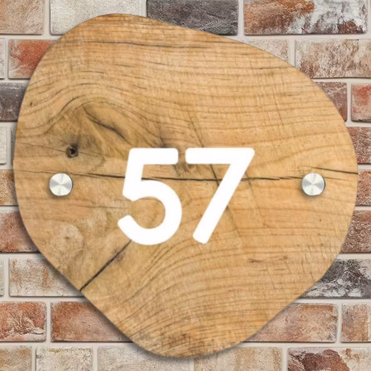 Naambordje voordeur - Huisjesvorm - Hout - Traditioneel — 4