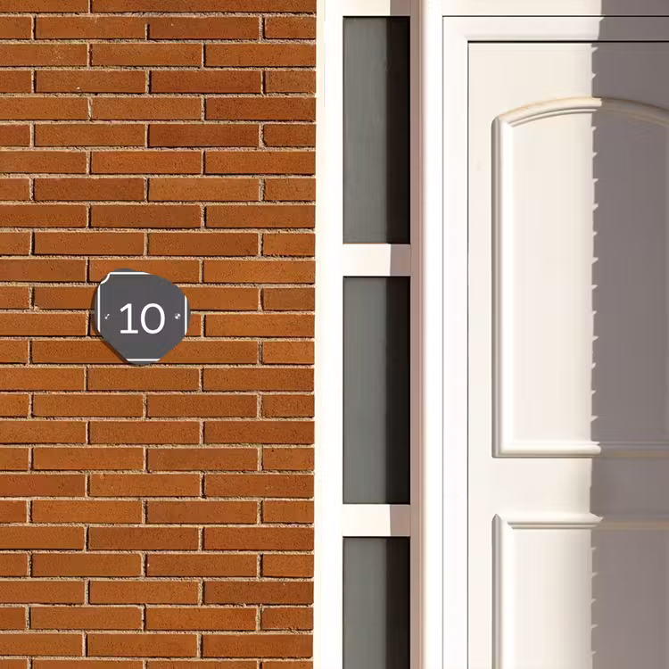 Naambordje voordeur - Huisje - Grijs - Kader - Regulier — 3
