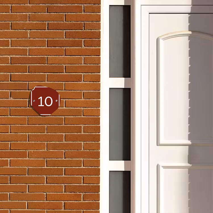 Naambordje voordeur - Huisje - Rood - Kader - Regulier — 3