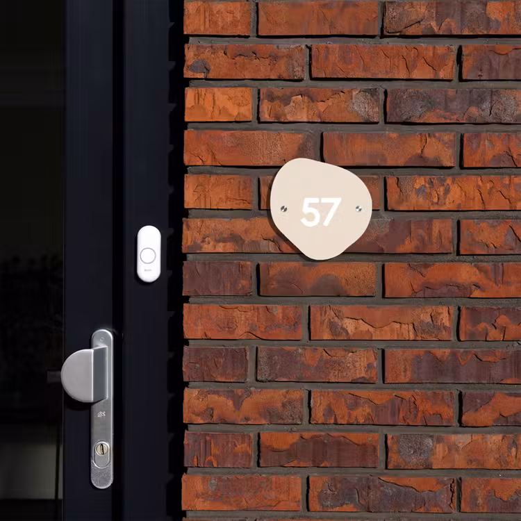 Naambordje voordeur - Huisjesvorm - Effen - Beige - Traditioneel — 2