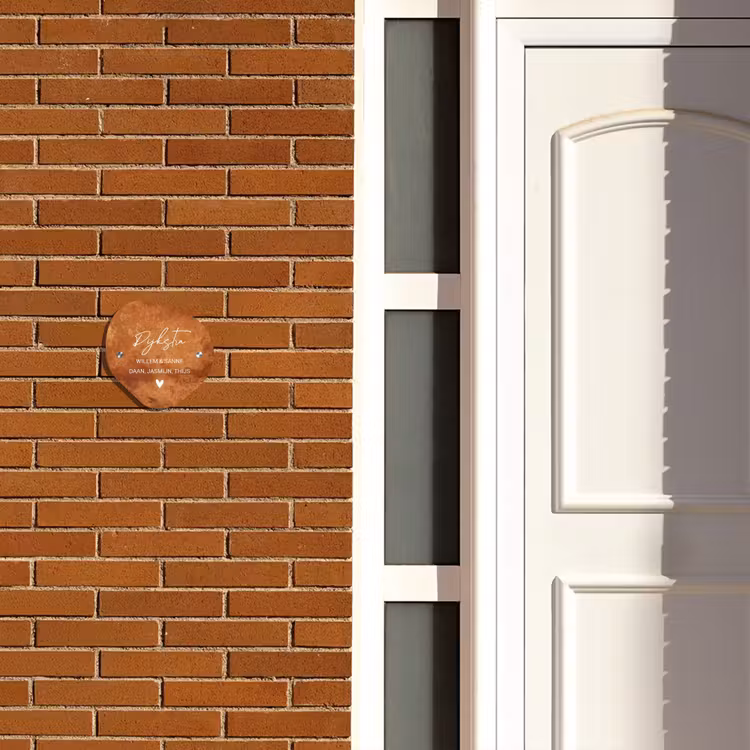 Naambordje voordeur - Huisjesvorm - Roest - Sierlijk — 3