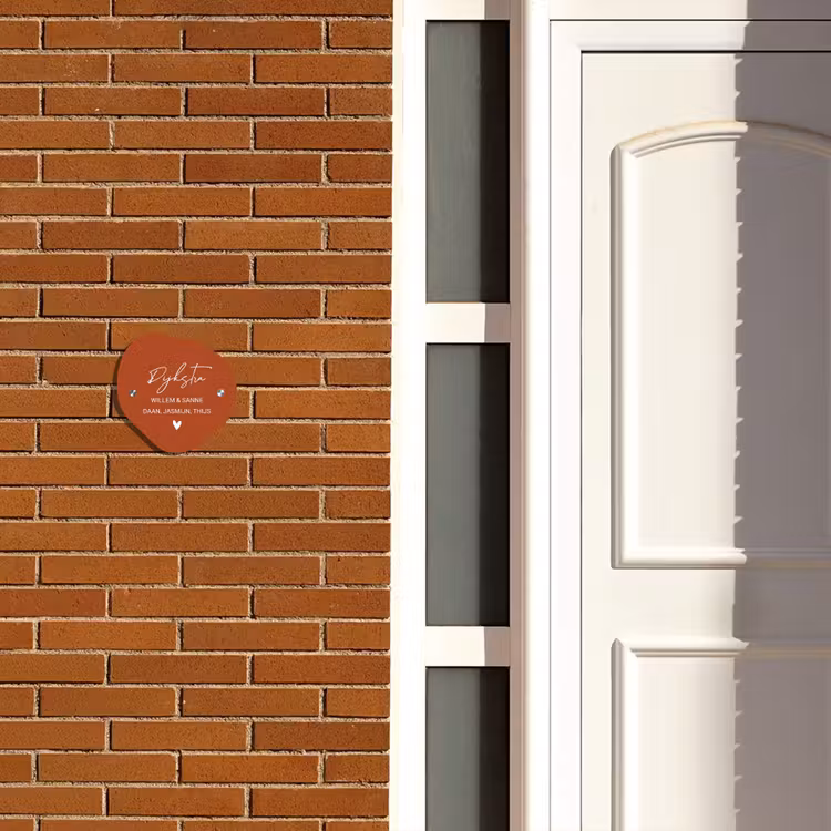 Naambordje voordeur - Huisjesvorm - Roestbruin - Sierlijk — 3