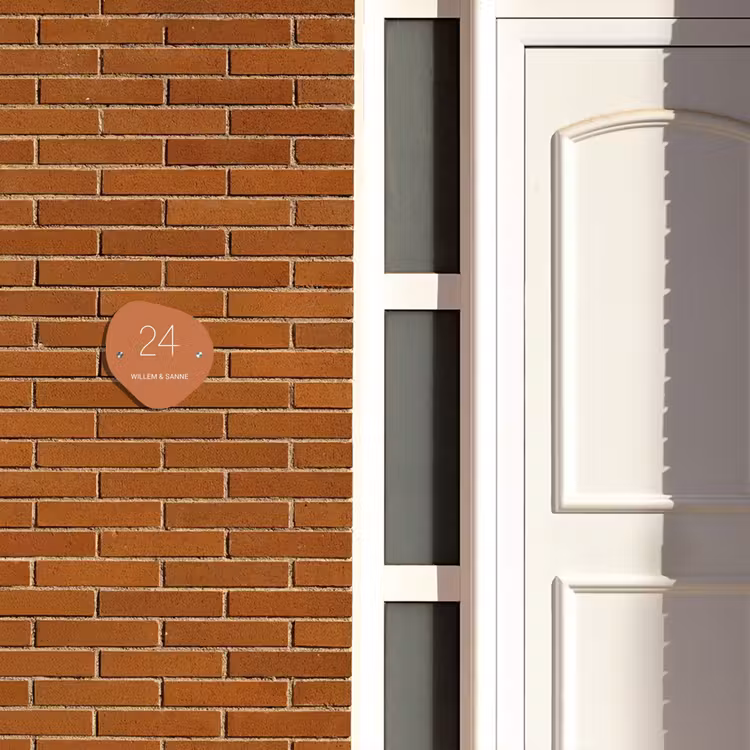 Naambordje voordeur - Huisjesvorm - Terracotta - Klassiek — 3