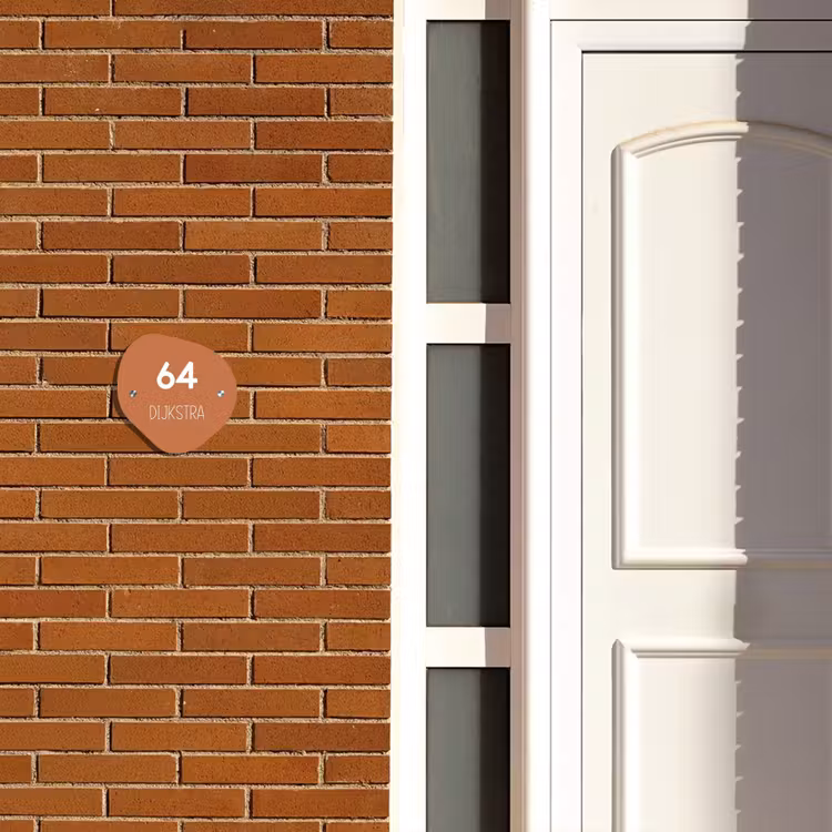 Naambordje voordeur - Huisjesvorm - Terracotta - Modern — 3