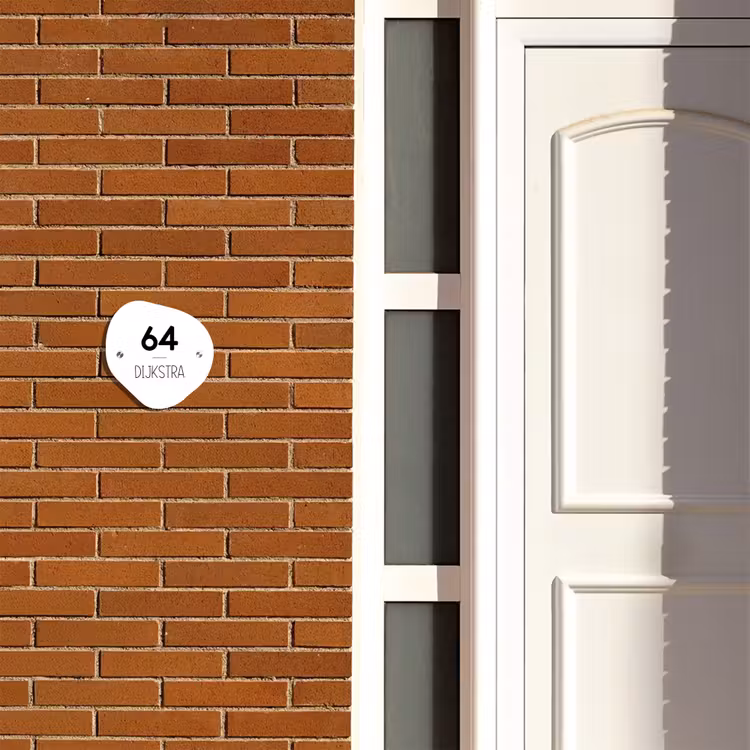 Naambordje voordeur - Huisjesvorm - Wit vlak - Modern — 3