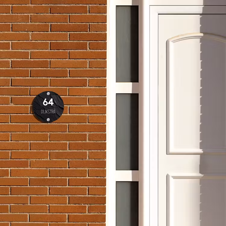 Naambordje voordeur - Rond - Leisteen - Modern — 3