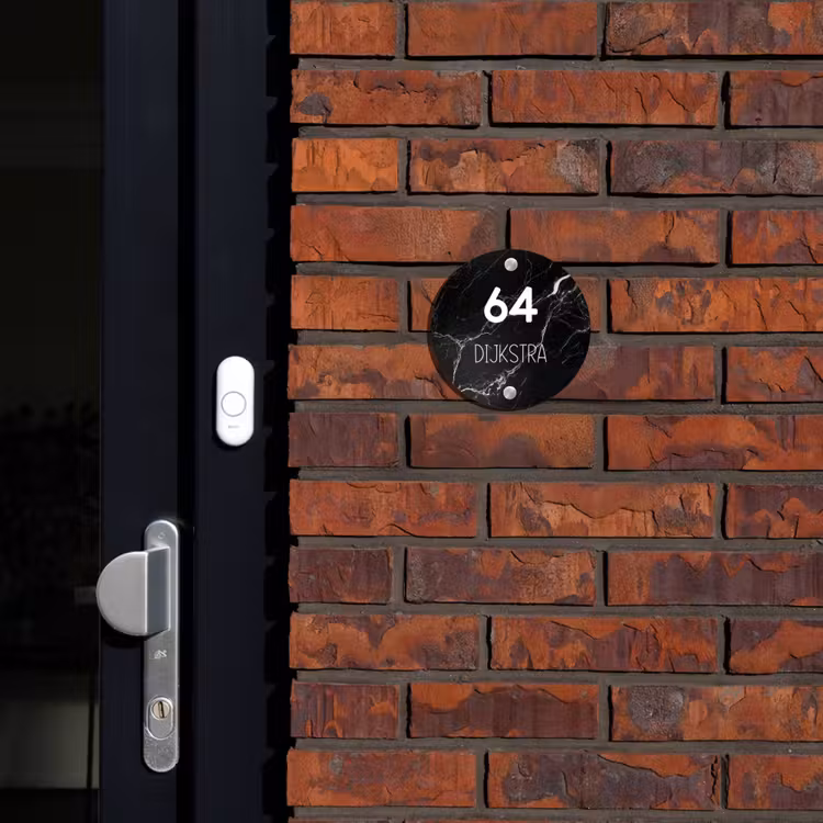 Naambordje voordeur - Rond - Marmer - Modern — 2