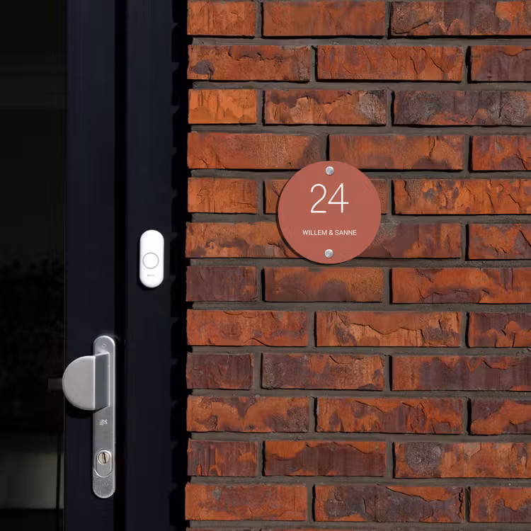 Naambordje voordeur - Rond - Terracotta - Klassiek — 2